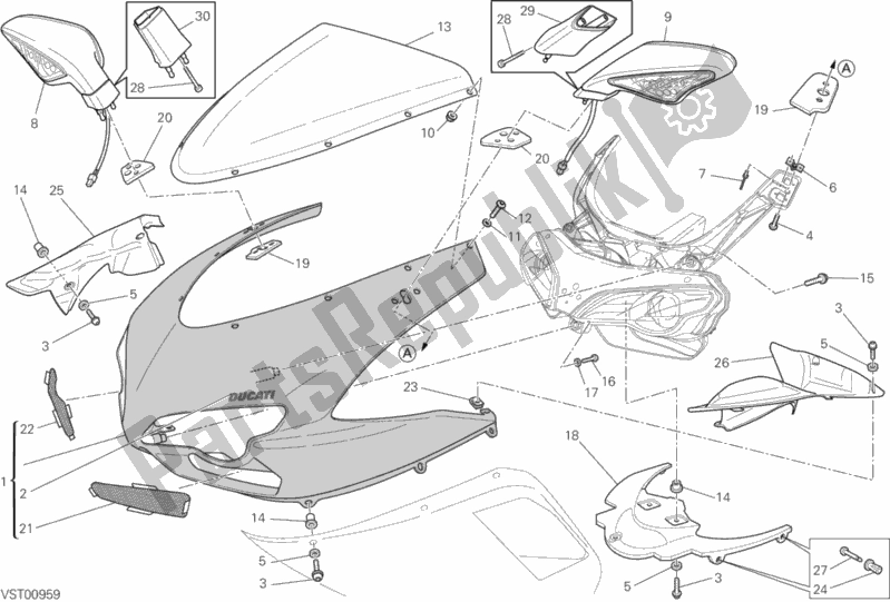 Todas as partes de Capota do Ducati Superbike 848 EVO 2013